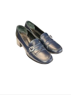 Women Vintage Leather Navy Blue Loafers By Coach Size 7